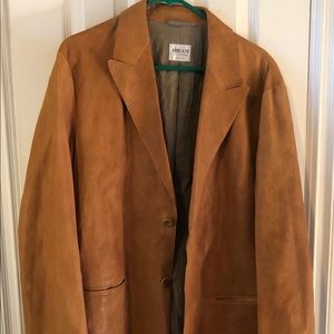 Gorgeous, tan leather Armani Collezioni jacket.